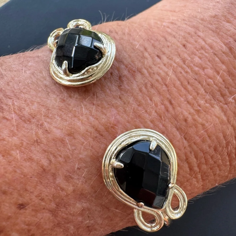 Kendra Scott Andy Gold & Black Cuff Bracelet